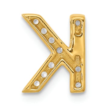 14K Yellow Gold Diamond Letter K Initial Charm