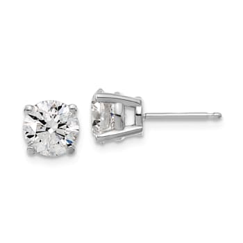 Rhodium Over 14K Gold Lab Grown Diamond 2ct. VS/SI GH+, 4-Prong Earrings