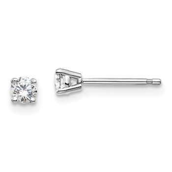 14K White Gold Lab Grown Diamond 1/5ctw Certified VS/SI GH 4 Prong Earrings