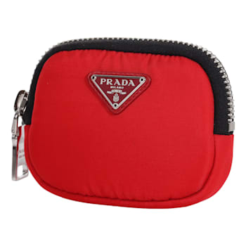 Prada Tessuto Red Nylon Cargo Mini Pouch on Lanyard Neck Bag