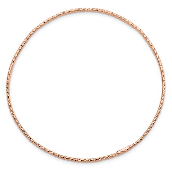 10k Rose Gold 1.5mm Diamond-Cut Slip-on Bangle Bracelet