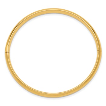 14k Yellow Gold 5mm Polished Hinged Baby Bangle