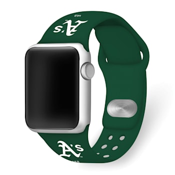 Gametime MLB Oakland Athletics Green Silicone Apple Watch Band (42/44mm
M/L). Watch not included.