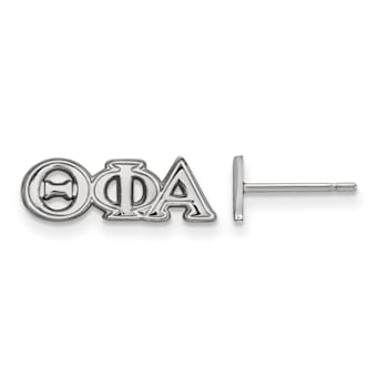 Rhodium Over Sterling Silver LogoArt Extra Small Post Earrings