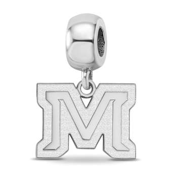 Sterling Silver Rhodium-plated LogoArt Montana State University Small
Dangle Bead