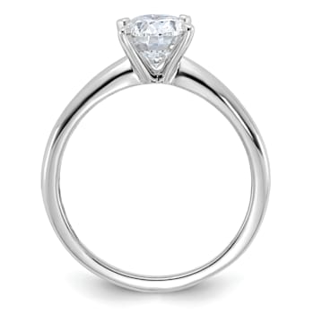 Rhodium Over 14K White Gold 1 1/2 ct. D E F Pure Light Oval Moissanite
Solitaire Ring