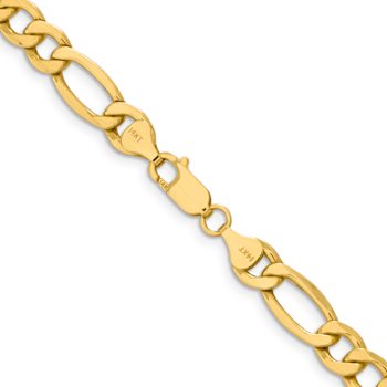 14k Yellow Gold 8.5mm Figaro Link 26 Inch Chain