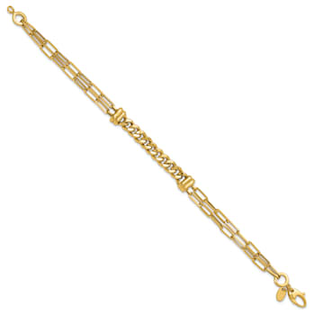 14k Yellow Gold Polished Fancy Link Bracelet