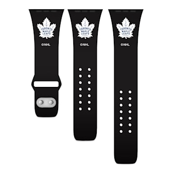 Gametime NHL Toronto Maple Leafs Black Silicone Apple Watch Band
(38/40mm M/L). Watch not included.