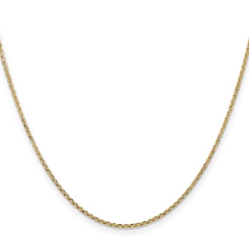 14k Yellow Gold 1.45mm Solid Diamond Cut Cable Chain 18 Inches