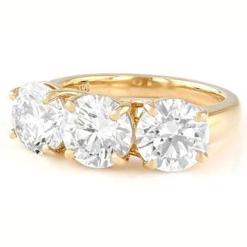 Lab-Grown Diamond Three-Stone Ring In 14K Gold 3.00ctw