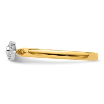 14K Yellow Gold Over Sterling Silver Stackable Expressions Evil Eye
Diamond Ring 0.087ctw
