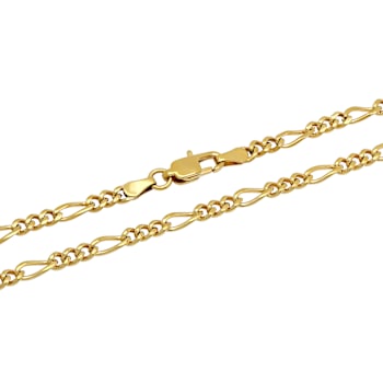 Robert Alton Men's Yellow Figaro Chain Necklace 3.50mm In Ion-Plated
Stainless Steel 24 Inch