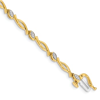 10k Yellow Gold and 10k White Gold Diamond Bracelet