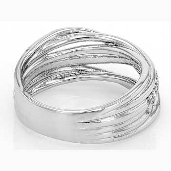 CZ Crossover Band Ring In Sterling Silver 0.33ctw