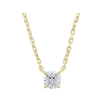 Elegant Lab-Grown Diamond Solitaire Pendant Necklace In 18K Gold Over
Sterling Silver