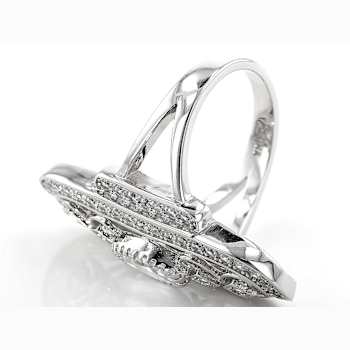 Vintage Style CZ Statement Ring In Sterling Silver