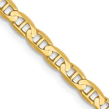 14k Yellow Gold 3mm Anchor Link Chain 26 inch