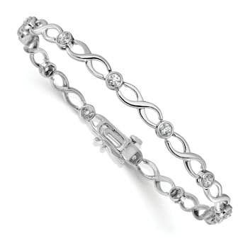 14K White Gold Lab Grown Diamond Infinity Bracelet