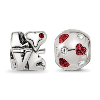 Sterling Silver Reflections All You Need Is Love Boxed Bead Set