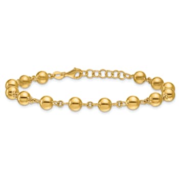 14K Yellow Gold 6mm Bead 7.5-inch Bracelet