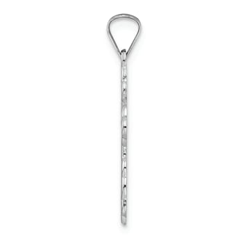 Rhodium Over 14K White Gold Polished Eastern Orthodox Solid Cross Pendant