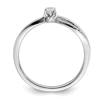 Rhodium Over 14K White Gold First Promise Diamond Promise/Engagement
Ring 0.12ctw
