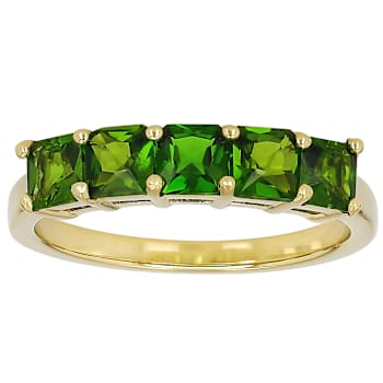 Chrome Diopside Square Octagonal Band Ring In 18K Gold Over Sterling
Silver 1.55ctw
