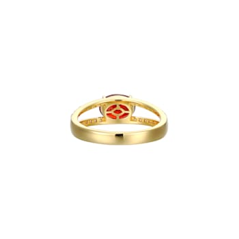 Red And White Cubic Zirconia 18K Gold Over Sterling Silver Ring 2.41ctw