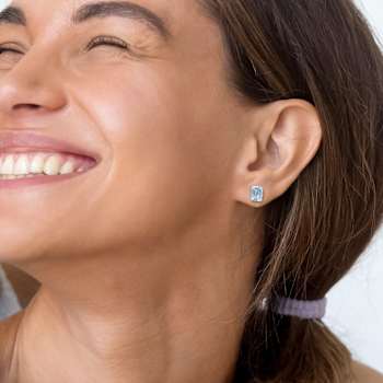 5.88ctw Octagon Sky Blue Topaz Stud Earrings in Sterling Silver