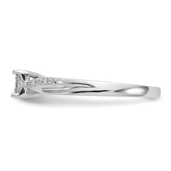 Rhodium Over 14K White Gold First Promise Diamond Promise/Engagement
Ring 0.05ctw