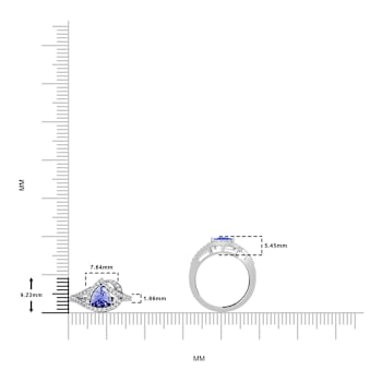14K White Gold Tanzanite and Diamond Ring 0.90 ctw