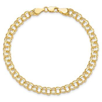 10k Yellow Gold 5.25mm Double Link Charm Bracelet