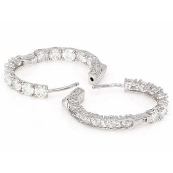 Moissanite Inside-Out Hoop Earrings In Sterling Silver