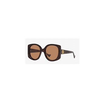 Gucci Round Sunglasses with Rectangle Edge -Tortoise 56mm