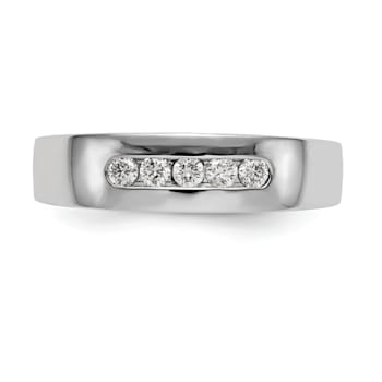 Rhodium Over 14K White Gold Lab Grown Diamond SI1/SI2, G H I, 5-Stone
Men's Channel Band