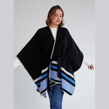 Shiraleah Twila Belted Cape, Black