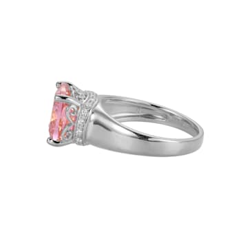 Pink And White Cubic Zirconia Platinum Over Silver October Birthstone
Ring 7.12ctw