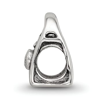 Sterling Silver Cubic Zirconia Handbag Bead