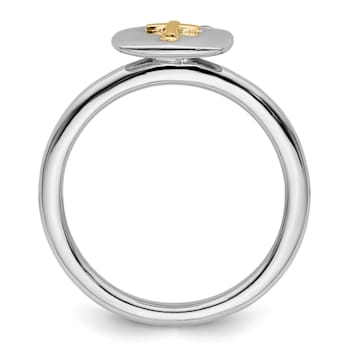 Gold over silver rings sales