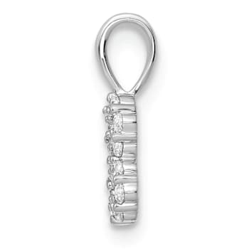 Rhodium Over 14k White Gold Diamond Number 8 Pendant