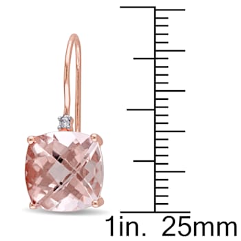 6.80ctw Morganite And Diamond Accent 14k Rose Gold Solitaire Earrings