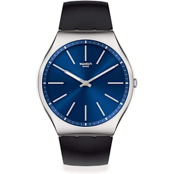 Swatch Men's The May Blue Dial, Black Rubber Strap Watch