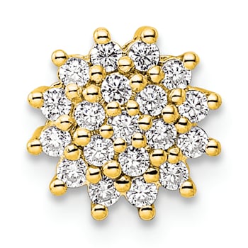 14K Yellow Gold Lab Grown Diamond SI1/SI2, G H I, Cluster Chain Slide
Pendant 0.28ctw