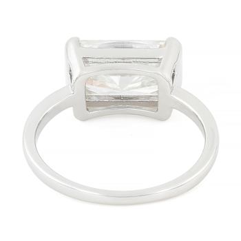 Moissanite Radiant-Cut Solitaire Ring In Platinum-Enhanced Sterling
Silver 4.00ctw Diamond Equivalent Weight