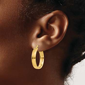 14k Yellow Gold 13/16" Large Hoop Earrings