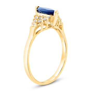 0.69ctw Sapphire and Diamond Ring in 14k Yellow Gold