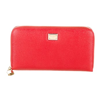 Dolce and Gabbana Ibiscus Continental Leather Wallet