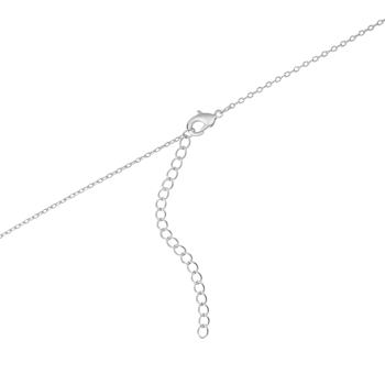 Initial E Bow CZ Necklace In Sterling Silver 0.23ctw