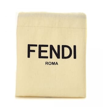 Fendi FF Logo Light Gray and Blue Pebbled Calf Leather Card Case Wallet